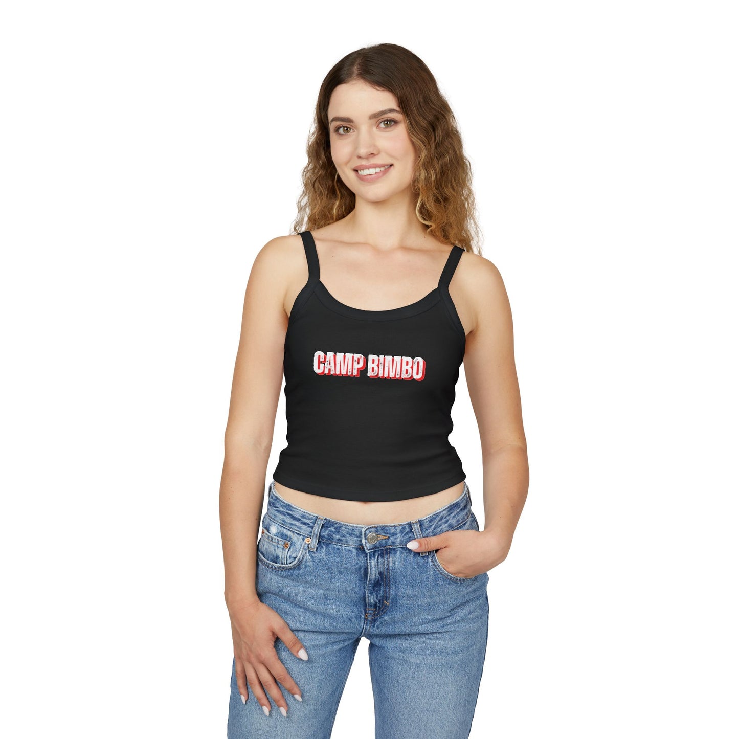 Camp Bimbo Women's Spaghetti Strap Tank Top, Cute Summer Top, Casual Wear, Vacation Outfit, Festival Clothing, Beach Attire, Gift Idea