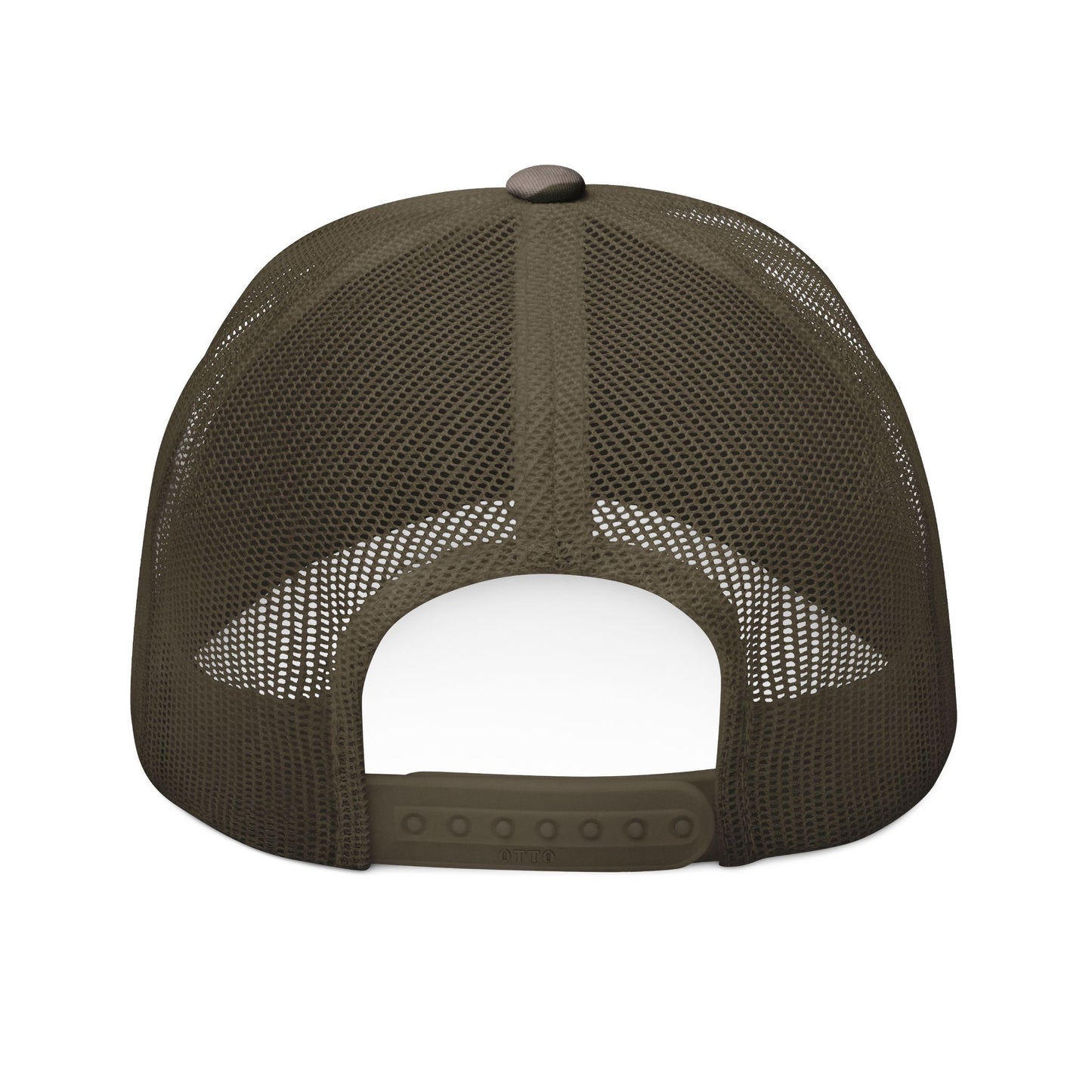 Camp Bimbo Trendy Camouflage Trucker Hat, Stylish Outdoor Cap, Gift for Camping Lovers, Adjustable Hat for All Occasions
