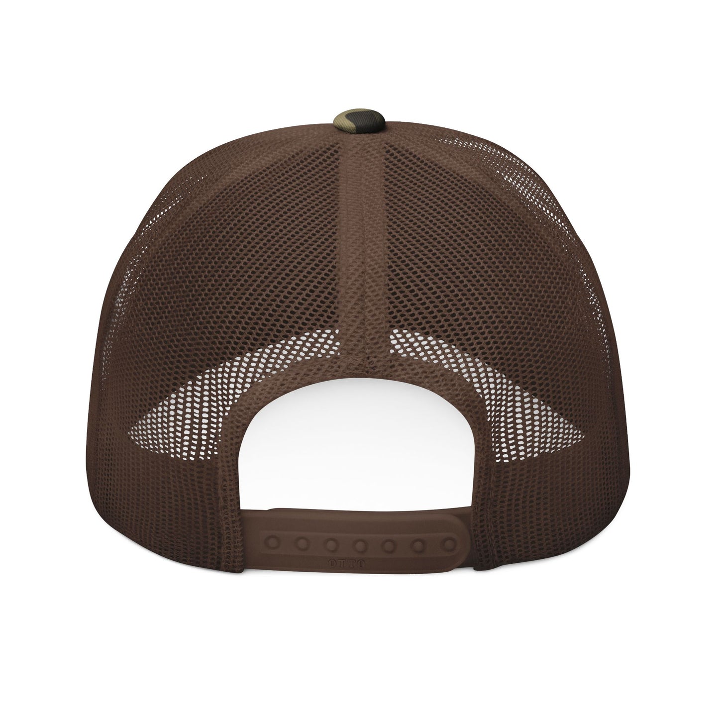 Camp Bimbo Trendy Camouflage Trucker Hat, Stylish Outdoor Cap, Gift for Camping Lovers, Adjustable Hat for All Occasions