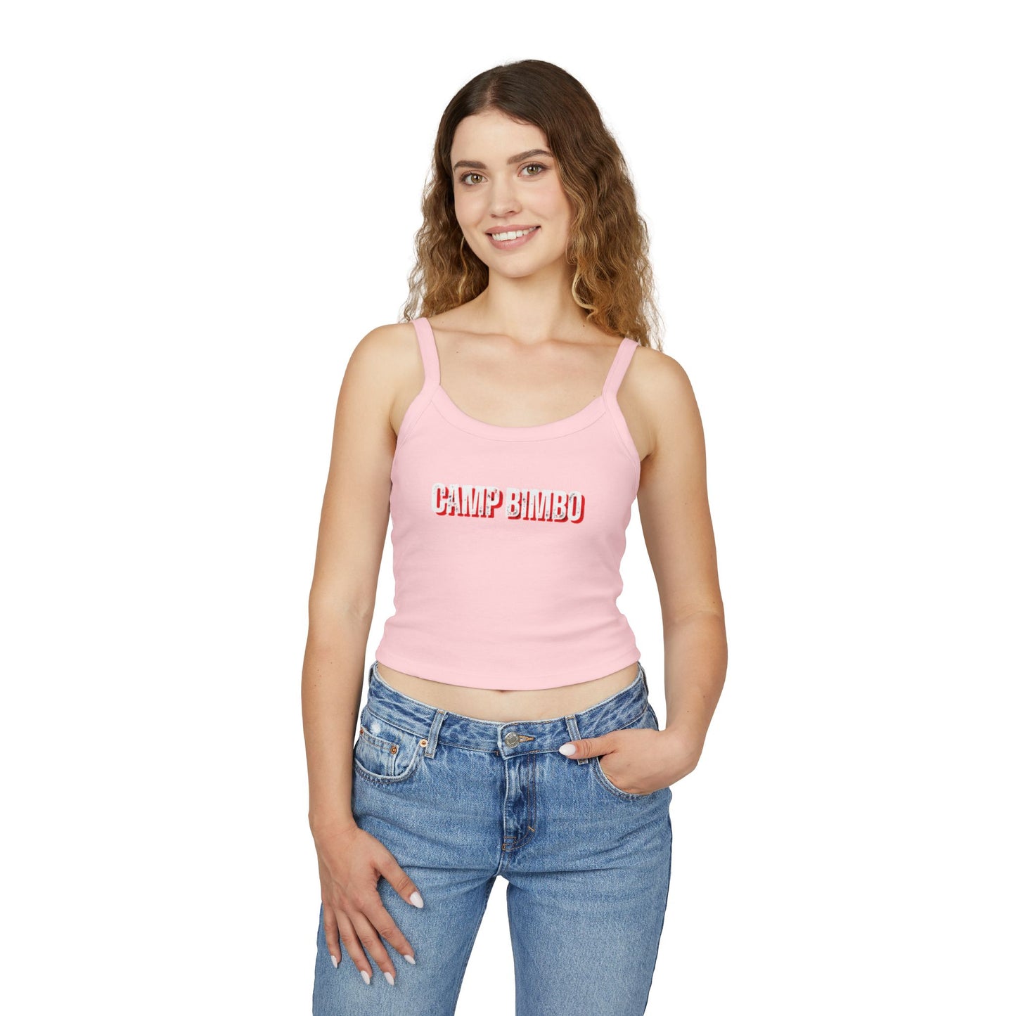Camp Bimbo Women's Spaghetti Strap Tank Top, Cute Summer Top, Casual Wear, Vacation Outfit, Festival Clothing, Beach Attire, Gift Idea