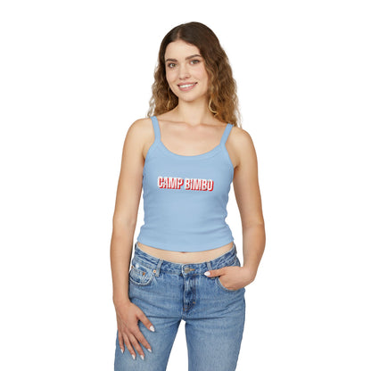 Camp Bimbo Women's Spaghetti Strap Tank Top, Cute Summer Top, Casual Wear, Vacation Outfit, Festival Clothing, Beach Attire, Gift Idea