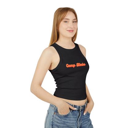Camp Blimbo Micro Rib Racer Tank Top, Summer Casual Wear, Festival Outfit, Gift for Camp Lovers, Cute Layering Top